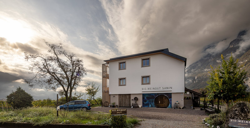Degustazione di vino biologico presso la Bio Weingut Sanin in Alto Adige