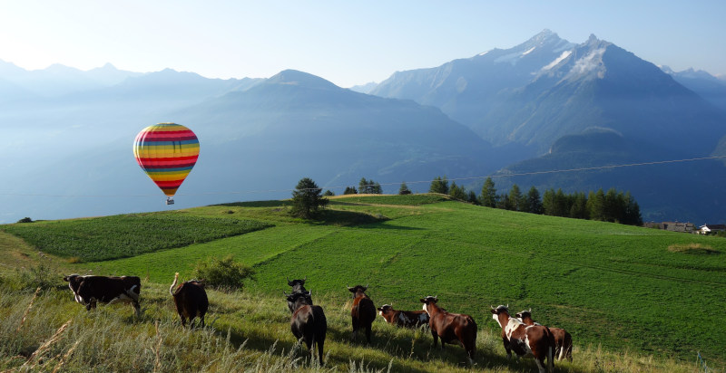 Sorvolo delle valli di Aosta in mongolfiera con panorama unico