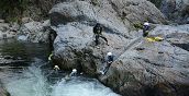 Scivolo naturale lungo il torrente Sesia