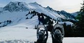 Paesaggio invernale di Valmalenco durante una passeggiata con ciaspole