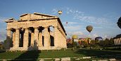 Vista sulla costa cilentana durante l’esperienza in mongolfiera Paestum