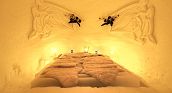 Sculture di ghiaccio artistiche nell’igloo a Ötz