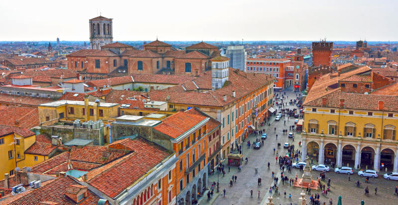 Vista panoramica di Ferrara