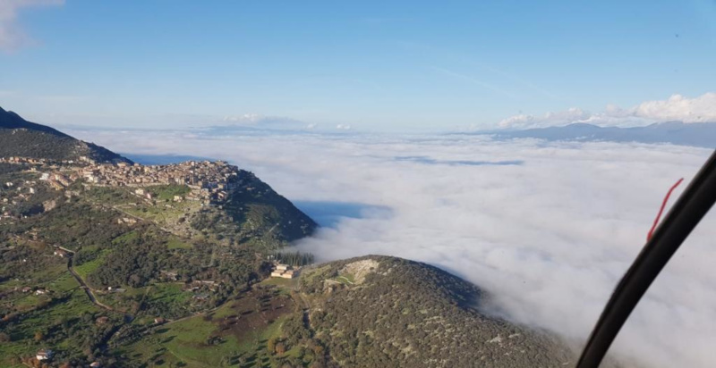 Vista panoramica della zona di Viterbo da un aeroplano